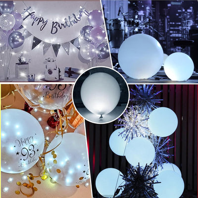 100 Stück LED Ballons Lichter, Mini LED Licht Luftballons Lichter, Runde Led Ballonlichter Weiss Lat