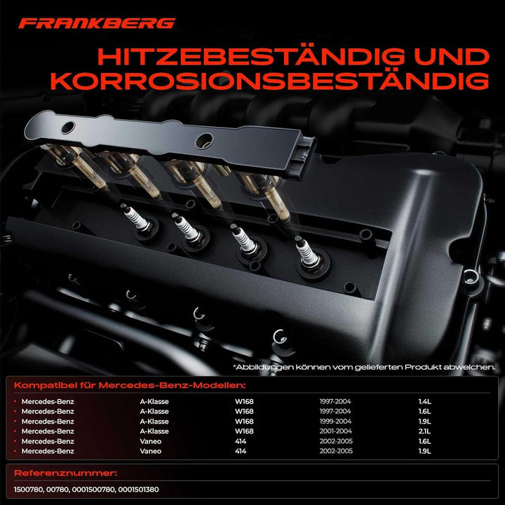 Frankberg Zündspule Zündmodul Kompatibel mit A-Klasse W168 A140 A160 A190 A210 1.4L-2.1L Benzin 1997