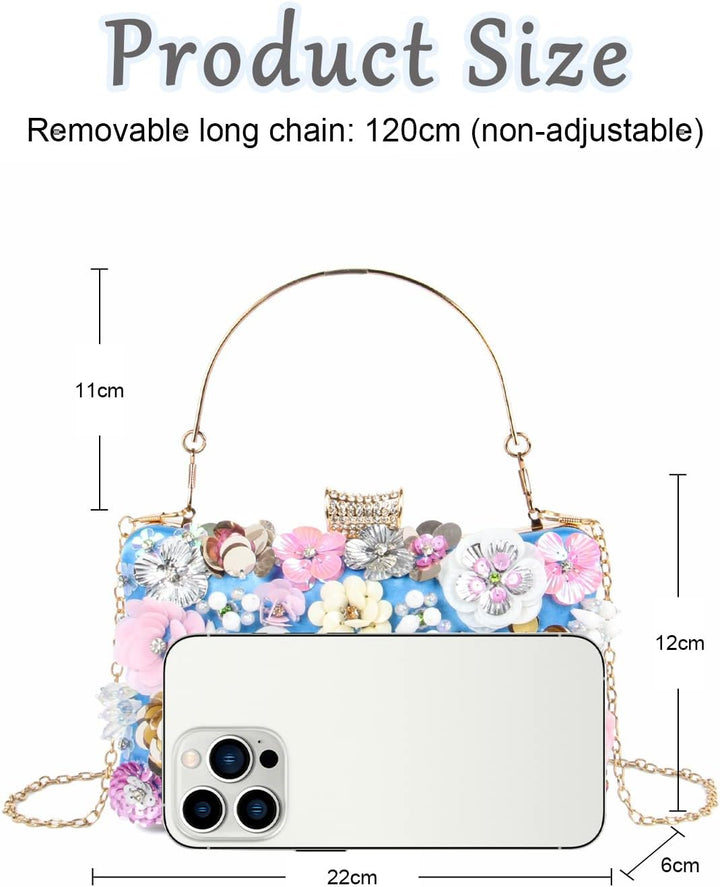 LHHMZ Damen Eleganz Blumen Abend Clutch Taschen Blumen Korn Hochzeits Einkaufstaschen Braut Schulter