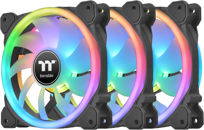 Thermaltake Swafan 12 RGB Lüfter | TT Premium 3er Pack | 120 mm |wechselbare Lüfterblätter, schwarz