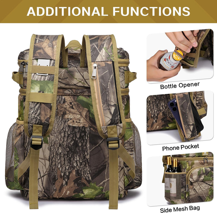 Laripwit Kühlrucksack 54 Dosen Thermo Kühltasche Rucksack Gross Isolierte Doppeldeck mit Kühlfach fü