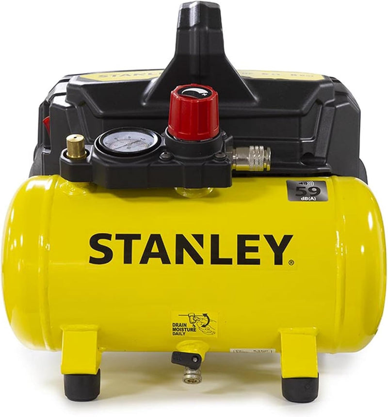 Stanley 100/8/6 Silent Air Compressor DST 100/8/6SI, 750 W, 230 V, Giallo, Einzeln