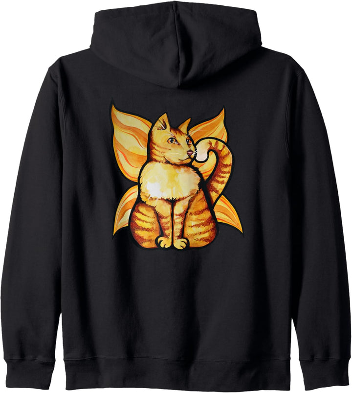 Cat Fairy Nette orange Kitty Katze Kunst Spass Katze Mutter Kapuzenjacke