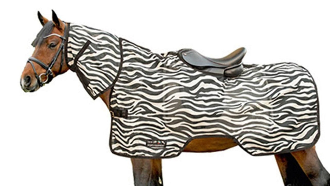 HKM 550891 Fliegenausreitdecke Zebra, 125 cm 125 Weiss/Schwarz, 125 Weiss/Schwarz