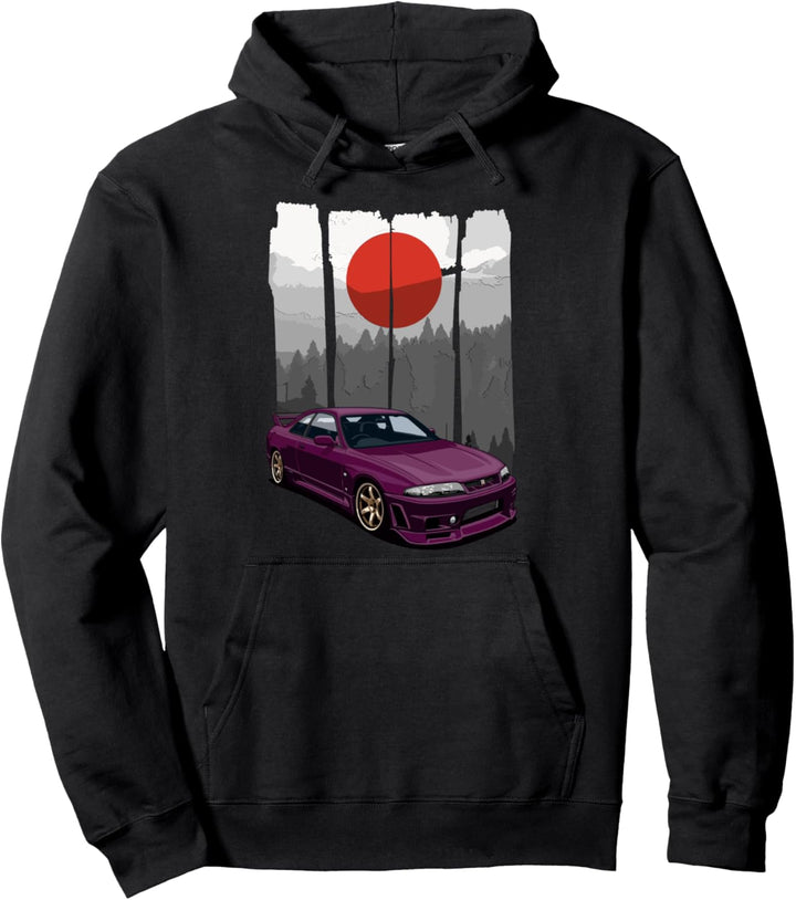 JDM Skyline R33 Car Tuning Japan Rising Sun Drift Pullover Hoodie