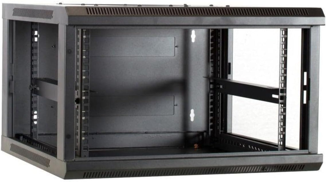 4HE Netzwerkschrank (Serverschrank) 19 Zoll Wandmontage - Metalltür - (BxTxH) 600x450x280mm - Schwar