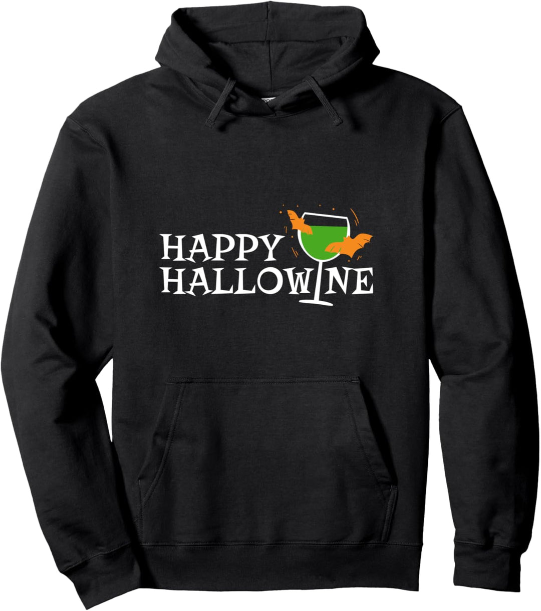 Halloween Wine Drinker Happy HallowWINE Pullover Hoodie