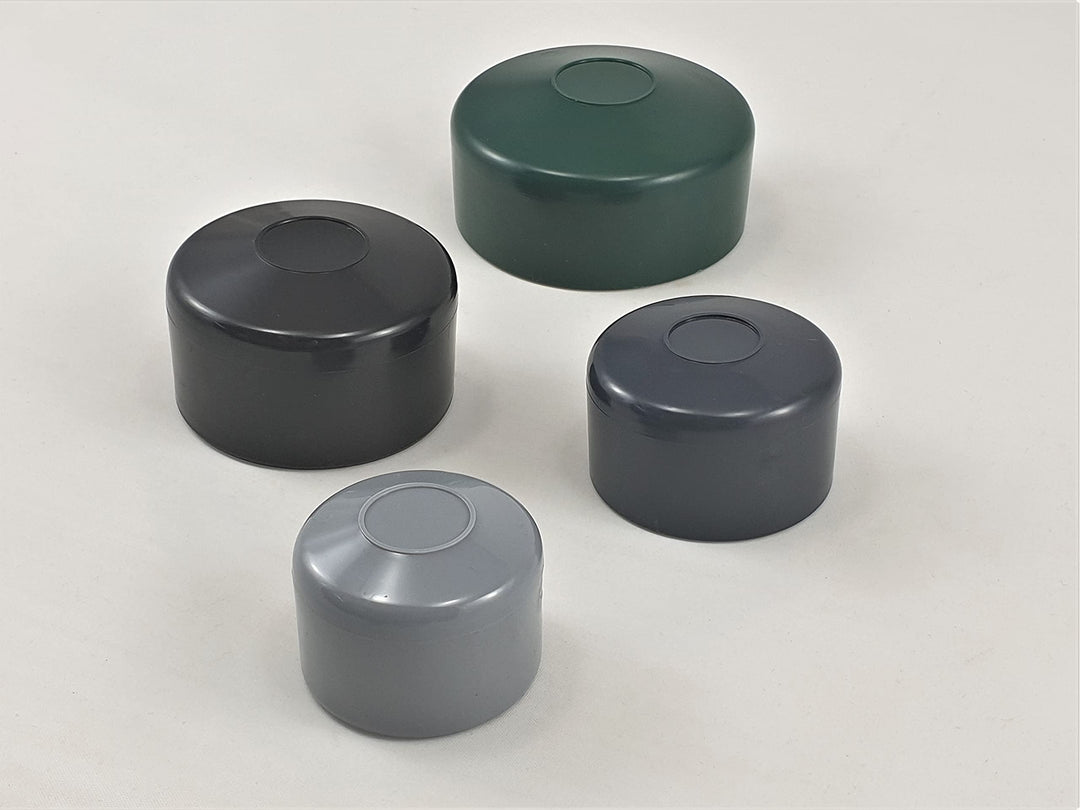 OuM 20 Stück Pfostenkappe Zaunpfahlkappe rund 42,4mm (1 1/4 Zoll) Grau