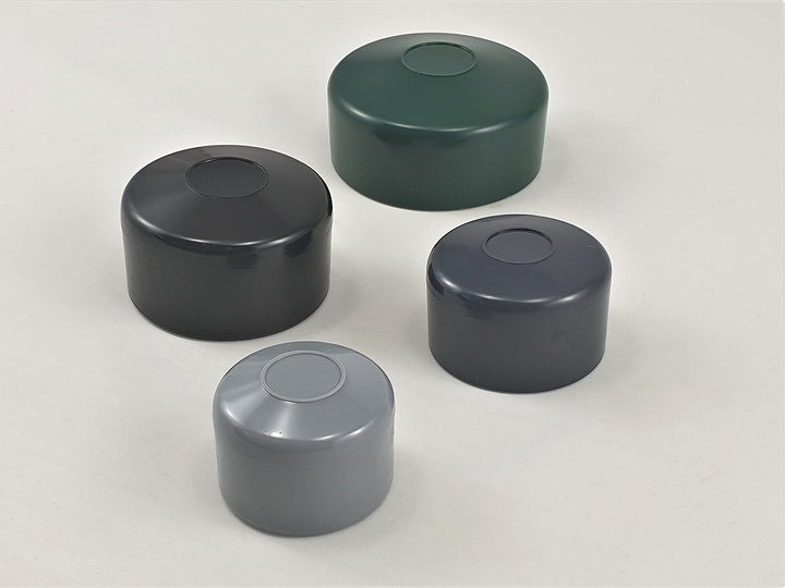 OuM 20 Stück Pfostenkappe Zaunpfahlkappe rund 42,4mm (1 1/4 Zoll) Grau