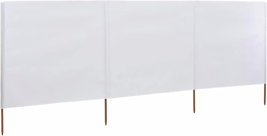 Homgoday 3 Paneele Windschutz Stoff 400x160cm Sand Weiss Camping Windschutz Blocker Windblocker Gart