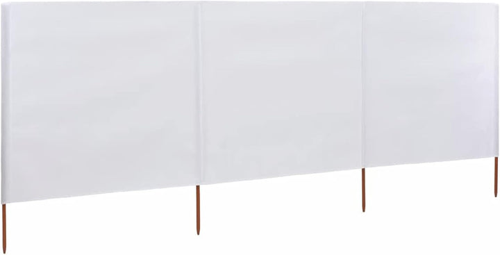 Homgoday 3 Paneele Windschutz Stoff 400x160cm Sand Weiss Camping Windschutz Blocker Windblocker Gart