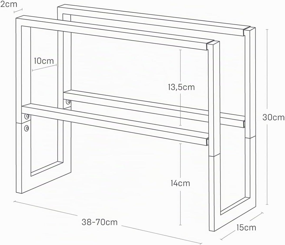 Extendable shoe rack 2 tier - Line - white Weiss Single, Weiss Single
