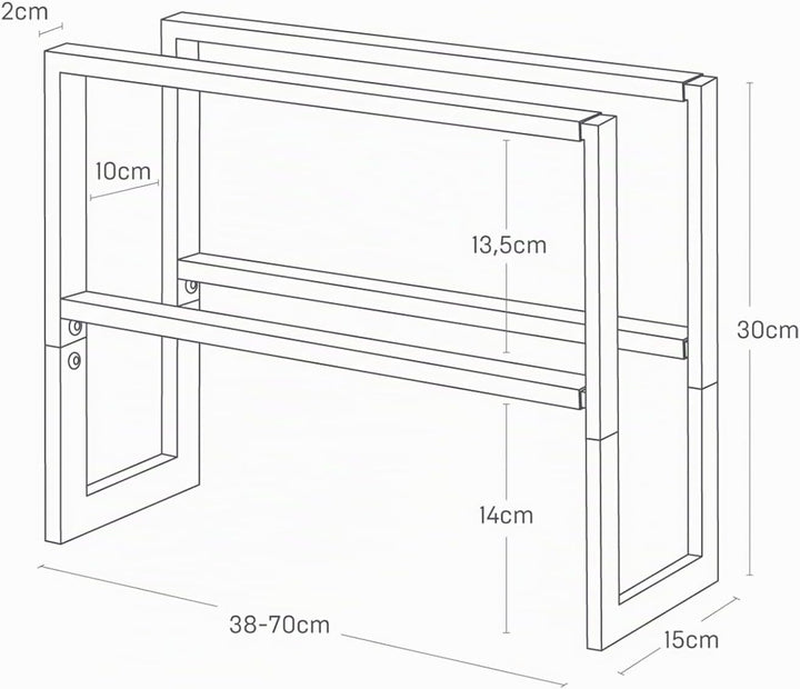 Extendable shoe rack 2 tier - Line - white Weiss Single, Weiss Single