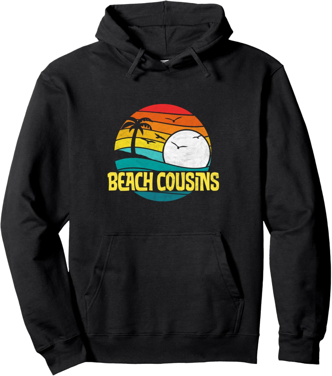 Retro Beach Cousins Beach Sun & Surf 80s Family Graphic Pullover Hoodie