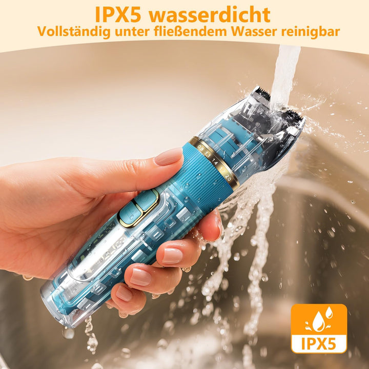 Profi-Hundeschermaschine für dichtes Fell - 55dB Leise, 3 Geschwindigkeitsstufen, IPX5 Spritzwassers