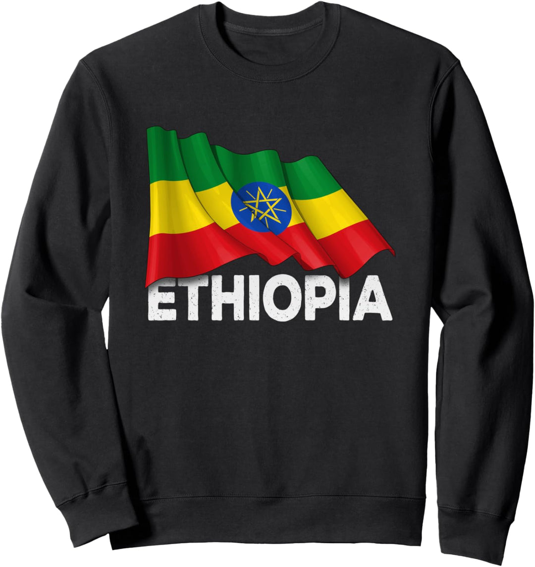 Äthiopien Country Shirt - Winkende äthiopische Flagge Sweatshirt