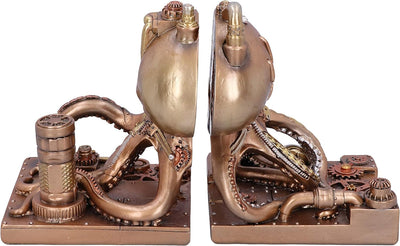 Nemesis Now Buchstützen, mechanisch, Oktopus, Steampunk, 26,5 cm, bronzefarben
