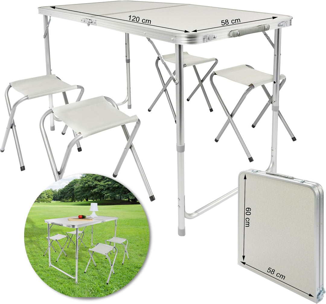 GOODS+GADGETS Klappbarer Multifunktionstisch Mehrzwecktisch Campingtisch Camping-Set Klapptisch Mark