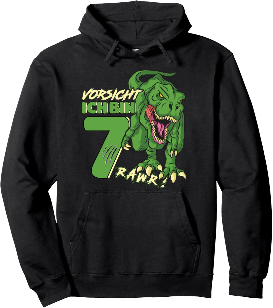 Dinosaurier 7 Geburtstag Deko ich bin 7 Dino Jungen 7 Jahre Pullover Hoodie