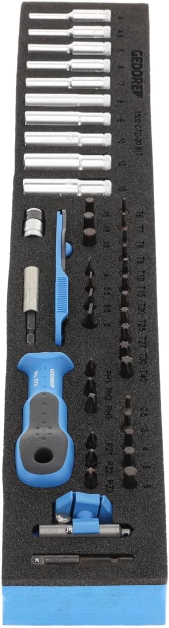 GEDORE Steckschlüssel-Sortiment 1/4 Zoll in Check-Tool-Modul, 1 Stück, 1500 CTD-20 BIT
