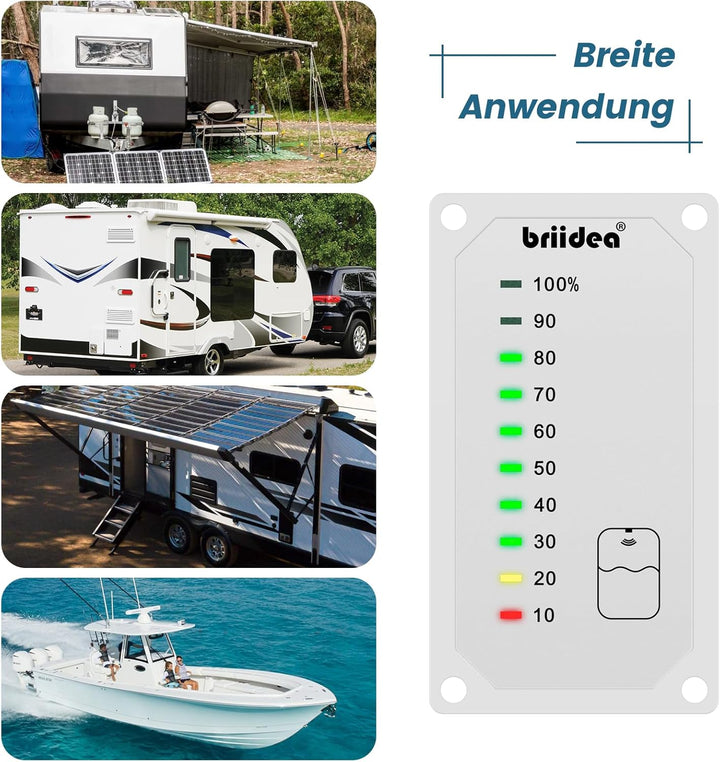 briidea HRWL-01W Frischwassertankanzeige, Füllstandsanzeige für Wassertank mit LED-Anzeige, Angetrie