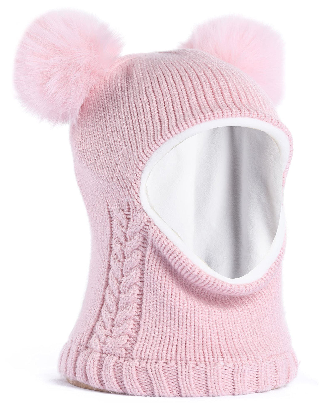 FURTALK Kleinkind Baby SchalMütze warm gefüttert Kinder Strickmütze Pom Pom Wintermütze für Mädchen