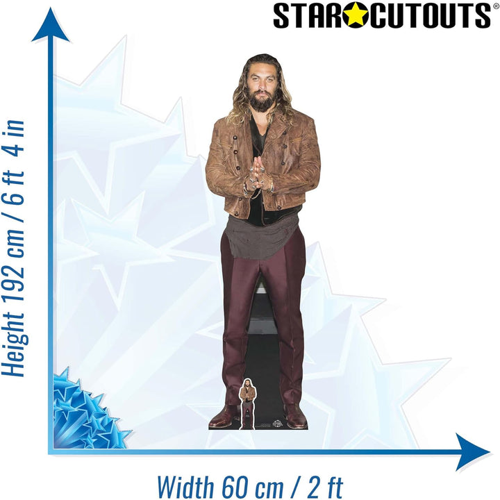 STAR CUTOUTS Jason Momoa Aussparung mit Mini-Tischplatte, Pappe, Mehrfarbig, Lifesize