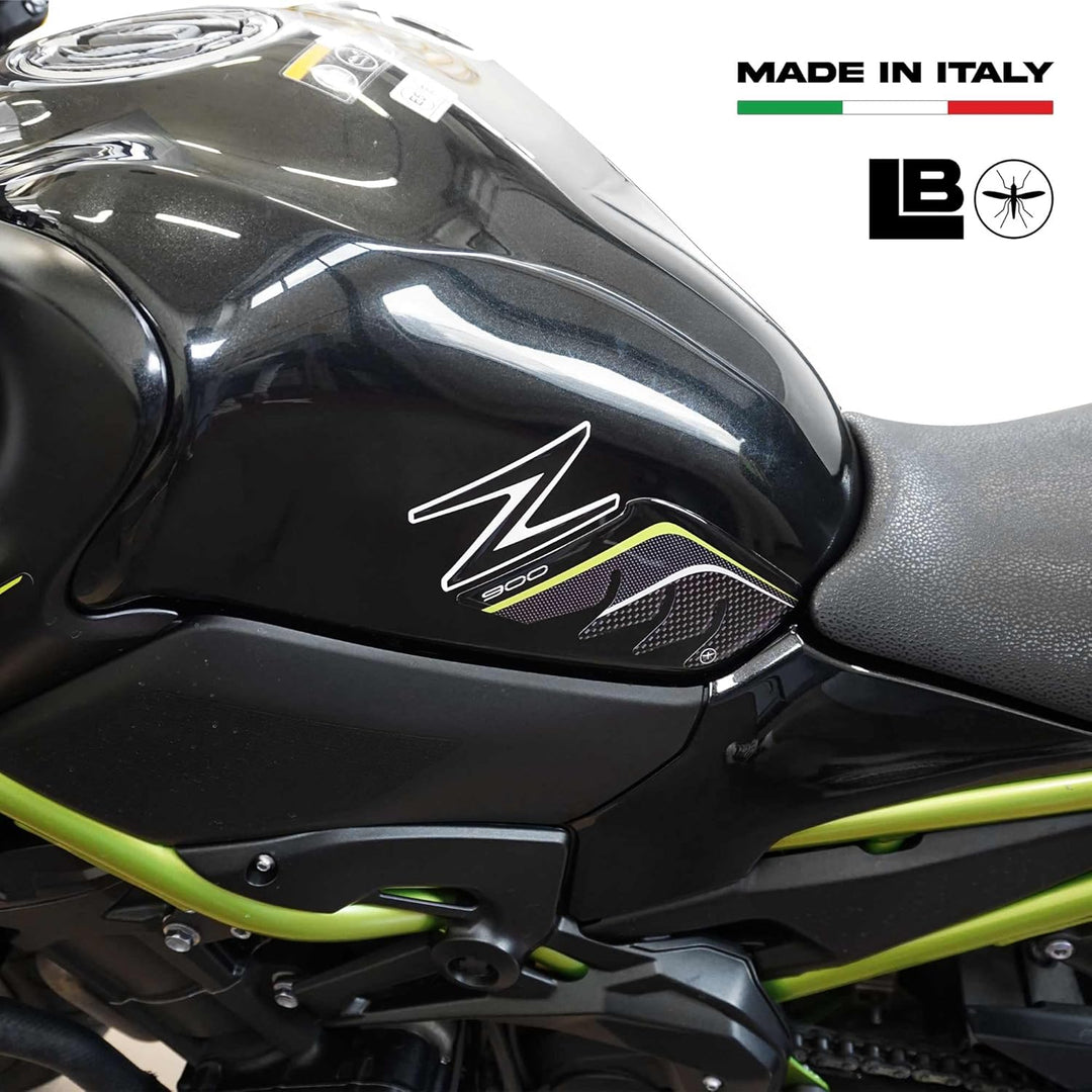 labelbike - 3D Gel Harz Aufkleber KIT Beschützer kompatibel mit Kawasaki Z900 Carbon Color mit graue