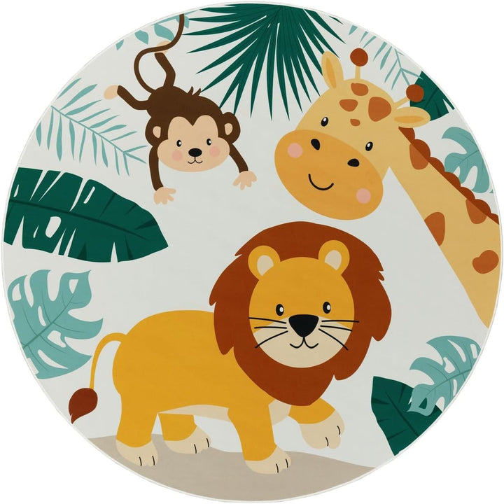 TT Home Kinderteppich Babyzimmer Teppich Kinderzimmer rutschfest Tiere Weltkarte Autos, Farbe:Grün B