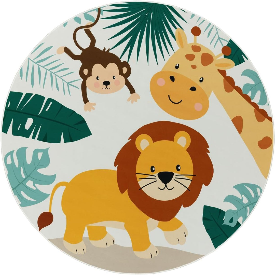 TT Home Kinderteppich Babyzimmer Teppich Kinderzimmer rutschfest Tiere Weltkarte Autos, Farbe:Grün B