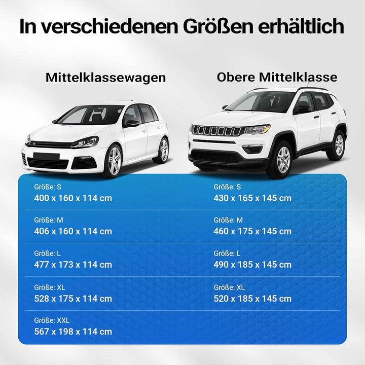 XPOtool Vollgarage für Auto Grösse M 431x165x119cm Schutz vor Hagel, wasserdicht, lackschonend, Auto