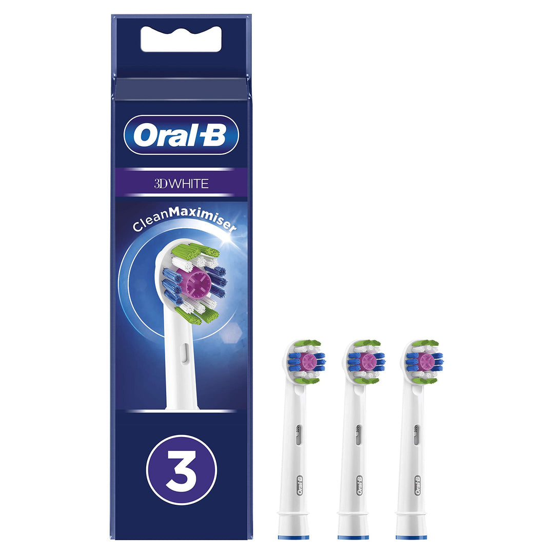 Oral-B 3D White, b眉rsten f眉r elektrische Zahnb眉rste mit CleanMaximiser-Technologie, 3 St眉ck. Weiss 3