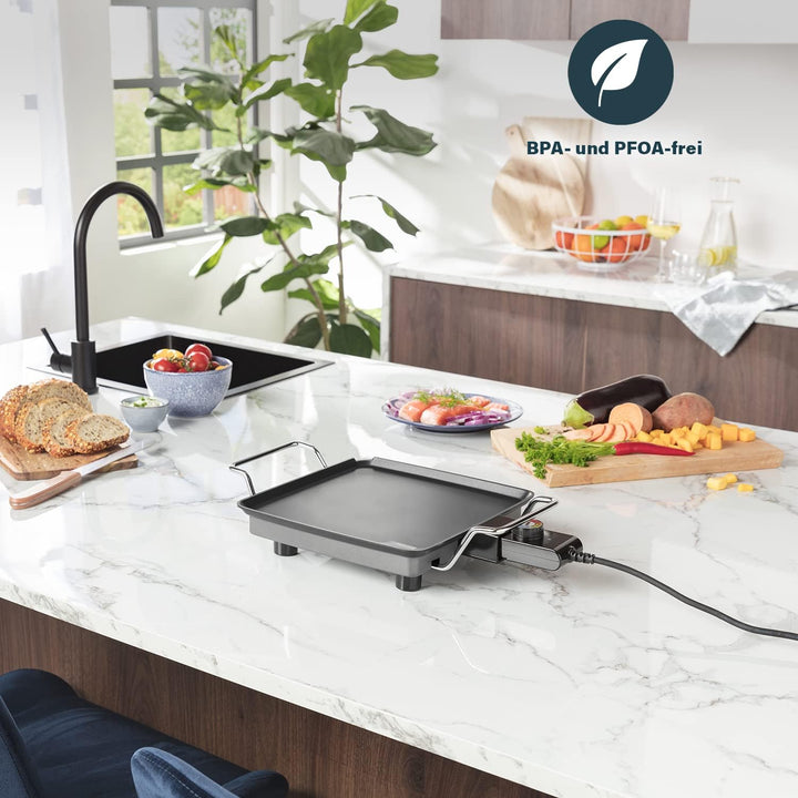 Princess Plancha Chef Mini Classic schwarz 28 x 28 cm 4 Personen 1900 W Aluminium, 01.102210.01.005,