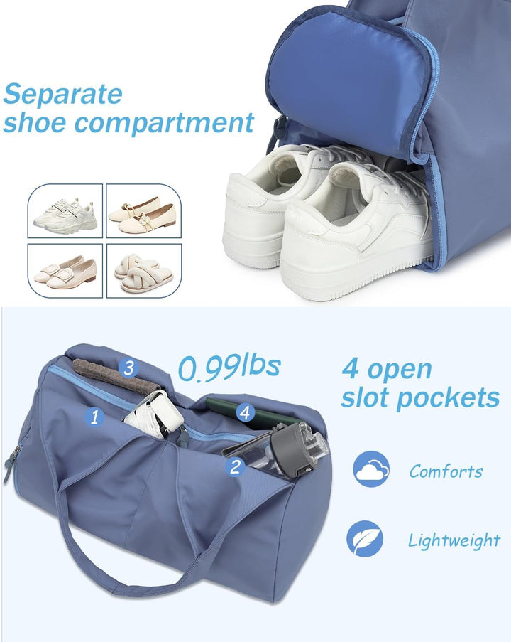 Reisetasche Sporttasche Damen Handgepäck mit Schuhfach & Nassfach Trainingstasche kleine Sport Tasch