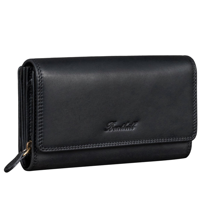 Benthill Damen Portemonnaie XXL mit RFID-Schutz | Echt-Leder Damen Geldbörse Gross | Grosse Vintage