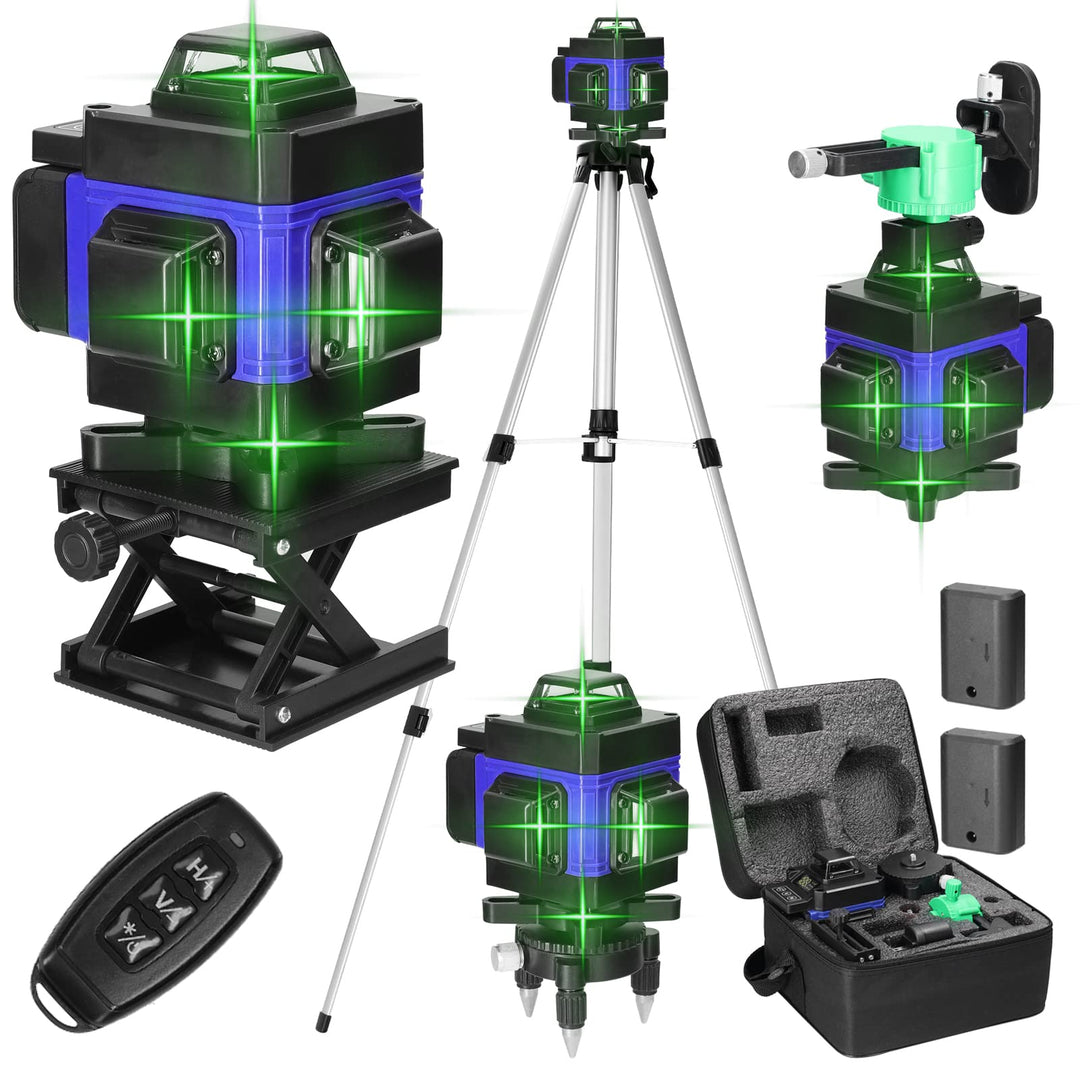 Kreuzlinienlaser mit Stativ, Multifunktionaler 4D-Laser mit 16 Linien,selbstnivellierende Maschine,