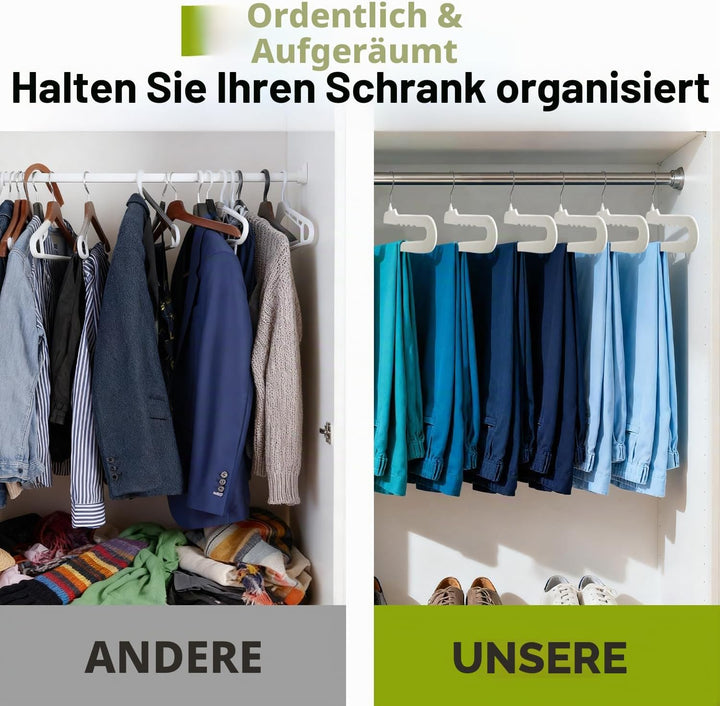 ManGotree rutschfeste Samt-Hosenbügel, Filz-Jeansbügel mit Offenen Enden für Kleiderschrank-Organize