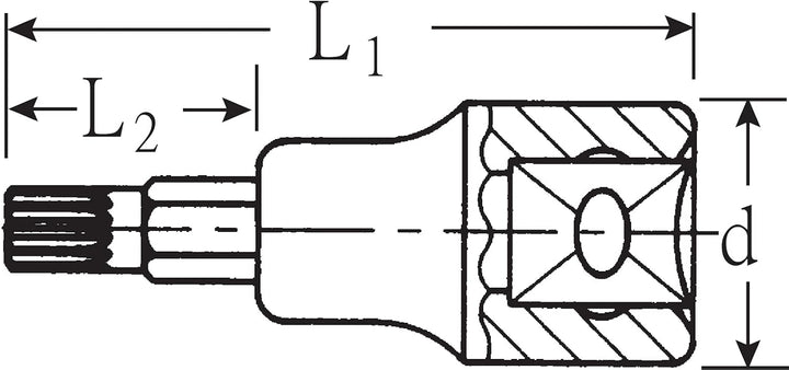 STAHLWILLE 54 X M 10 l Schraubendrehereinsatz 1/2 Zoll (12,5 mm) l für Innenvielzahnschrauben (XZN®)