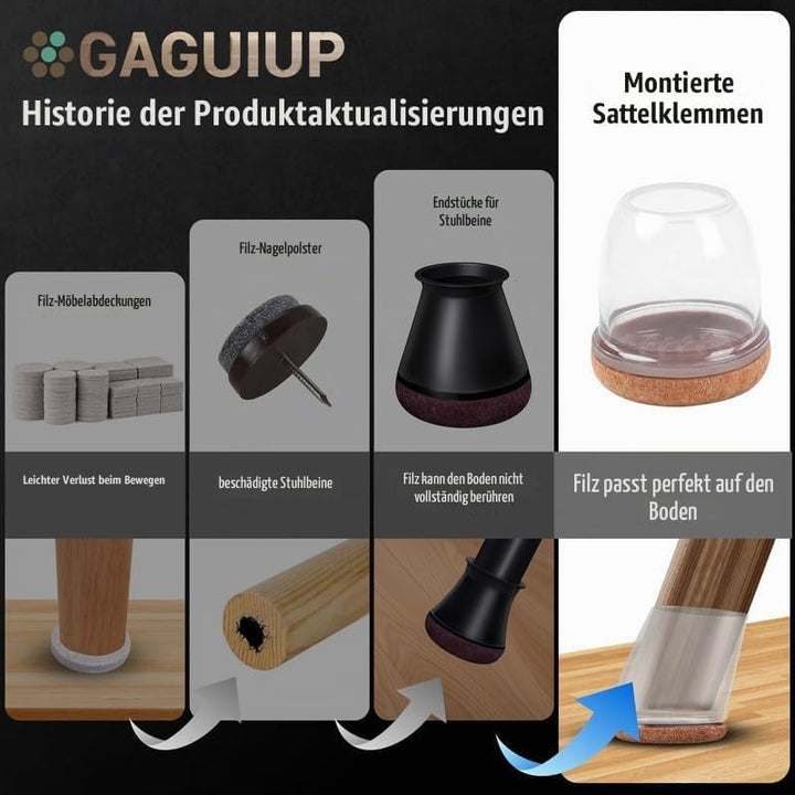 Stuhlbeinkappen rechteckige, Bodenschoner für Stühle, Schutzkappen für Stuhlbeine mit Filz,Silikon S