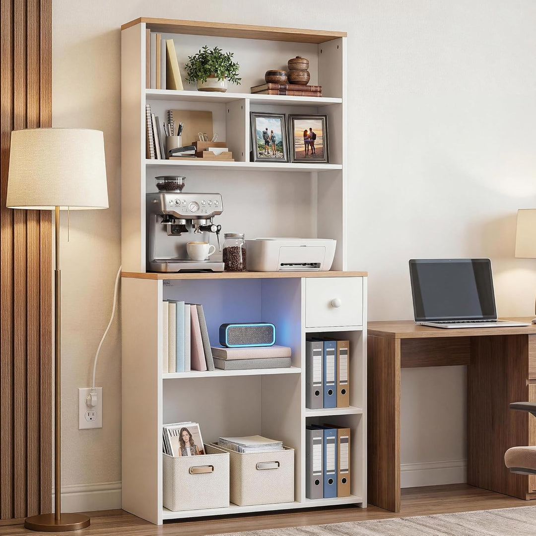 YITAHOME küchenregal mit Steckdose, 2 AC-Steckdosen, 2 USB-Anschlüssen, kaffeebar arbeitsplatte, Reg