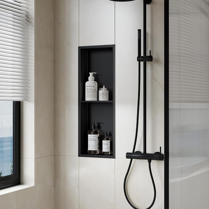 Neodrain Wandnische Dusche Edelstahl Duschnische mit Regal Doppelnische Lagerung für Badezimmer 60 x