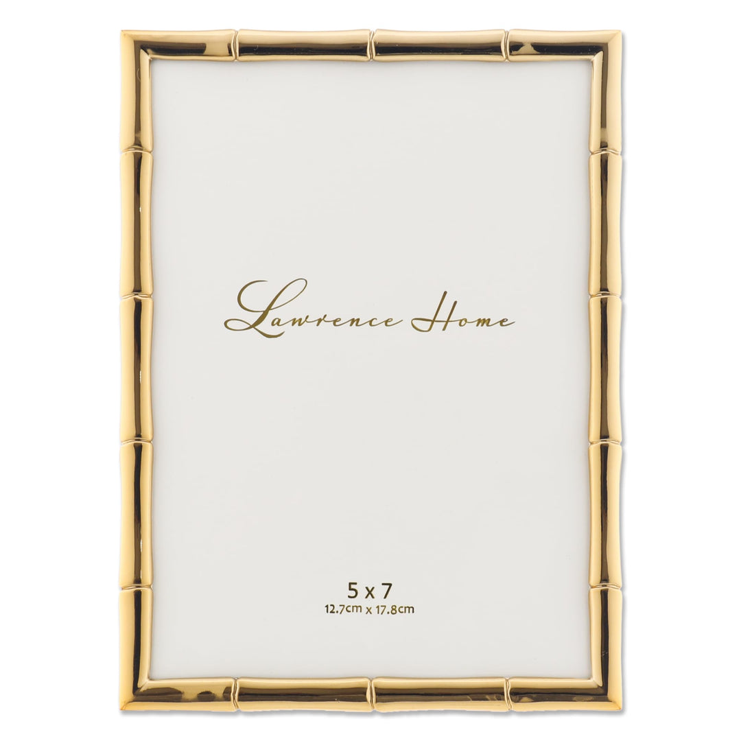 Lawrence Frames 712257 Metall-Bilderrahmen mit Bambus-Design, 12,7 x 17,8 cm, goldfarben 5x7 Gold, 5
