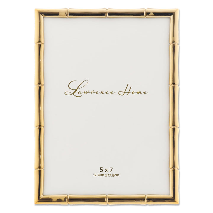 Lawrence Frames 712257 Metall-Bilderrahmen mit Bambus-Design, 12,7 x 17,8 cm, goldfarben 5x7 Gold, 5
