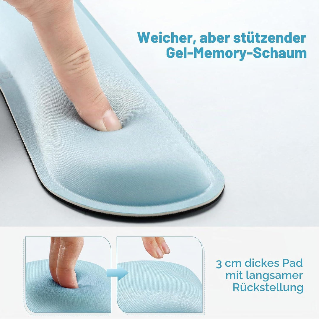 Gimars Vergrössertes Gel-Memory-Schaumstoff-Set, Tastatur-Handgelenkauflage, Maus-Handgelenkpolster,