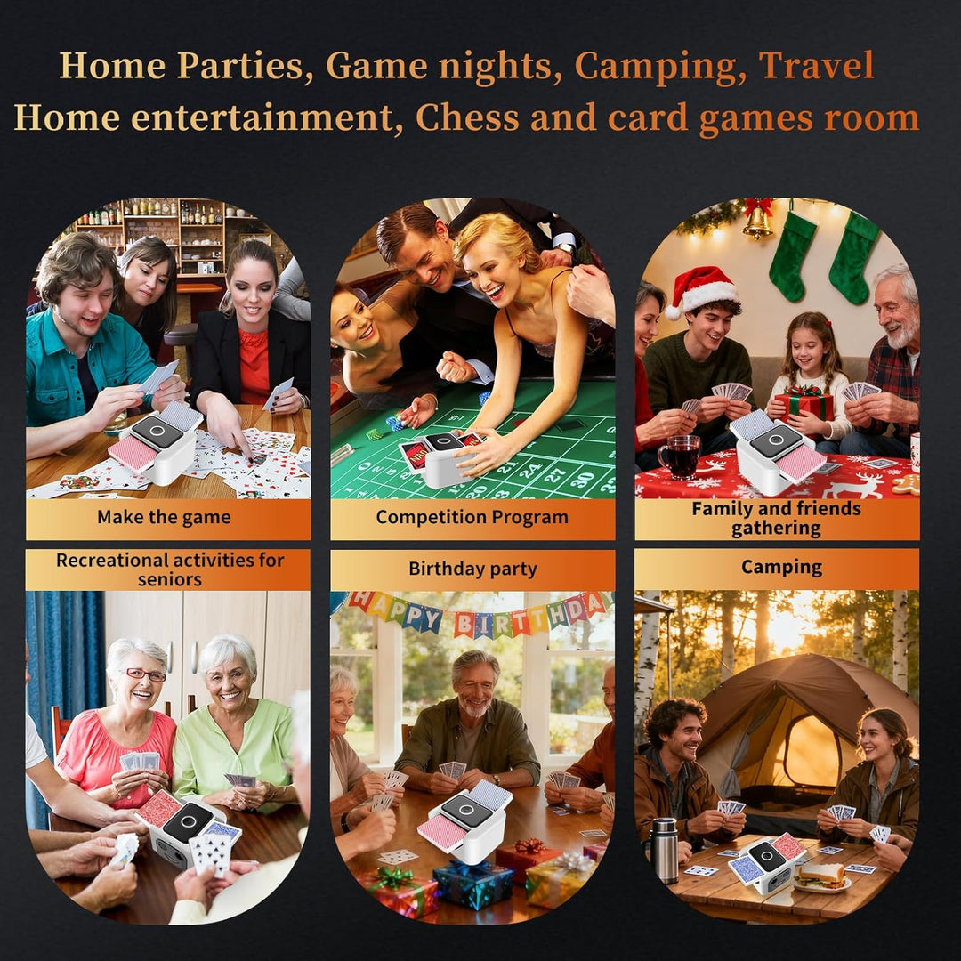 Wiederaufladbar Automatischer Kartenmischer 1-2 Deck, Geräuscharm Elektrische Mischmaschine Karten,