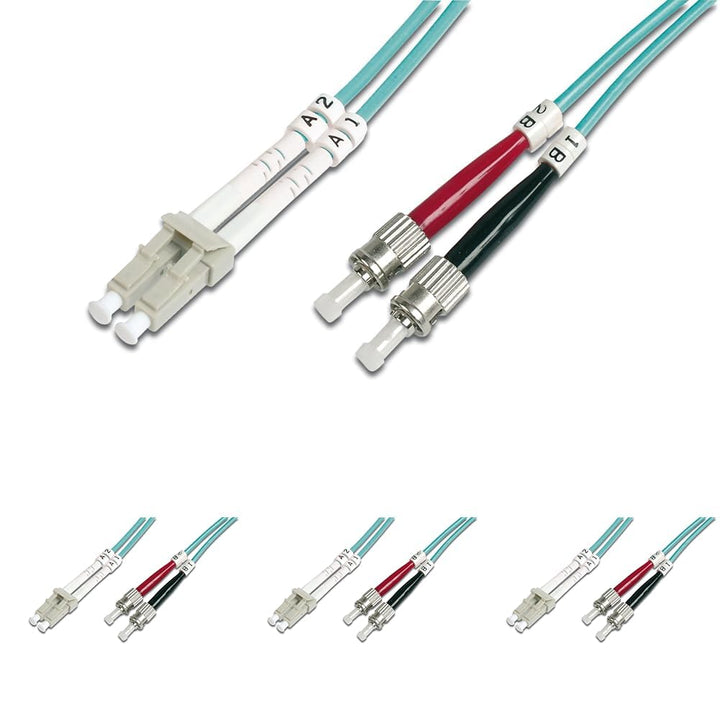 DIGITUS DK-2531-10/3 – Glasfaserkabel OM3 – 10 m – LC zu ST – Duplex LWL Kabel – 1/10/40/100 Gbit/s