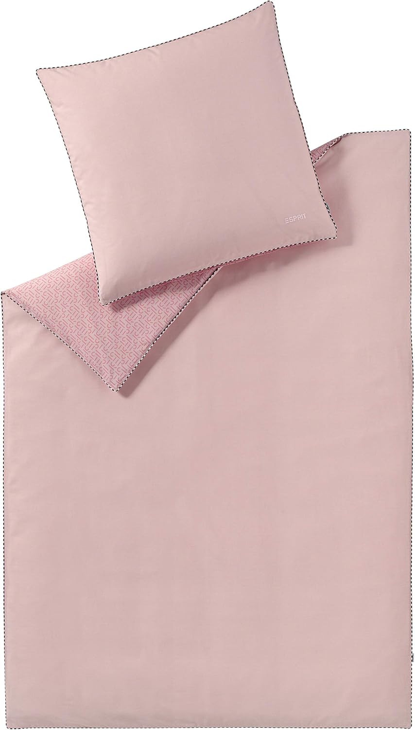 ESPRIT Bettwäsche 200x200 6teilig • Bettbezug rosa Scatter mit Kissenbezug 80x80 cm • 100% Baumwolle