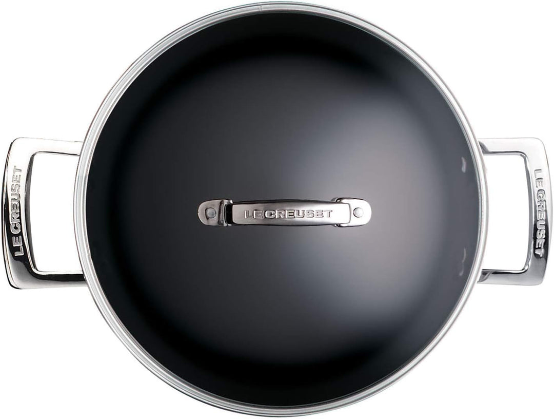 Le Creuset Aluminium-Antihaft Fleischtopf mit Glasdeckel, Ø 28 cm, Für alle Herdarten inkl. Induktio