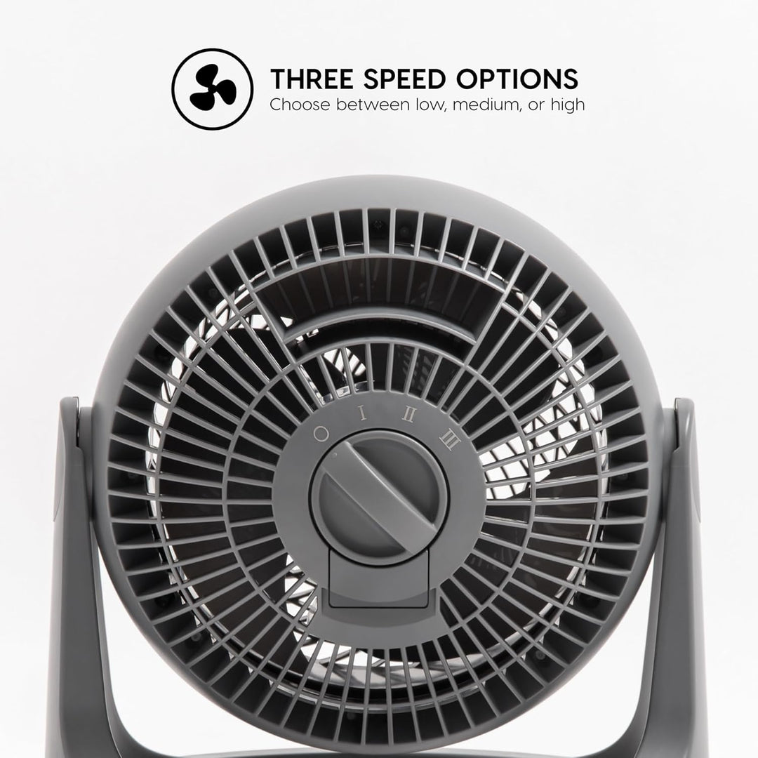 Iris Ohyama Woozoo, 23m², Ventilator, Grau, 3 Geschwindigkeiten, leise, Table Fan, Tischventilator,