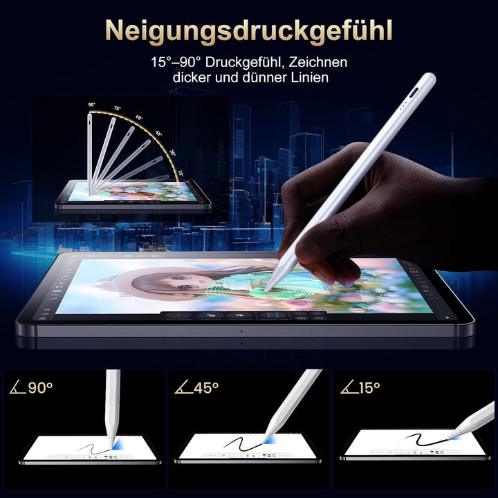 BAZO Stift für iPad Apple - 2018-2024 Pencil 2. Generation mit Schnellladeleistung Palm Rejection un